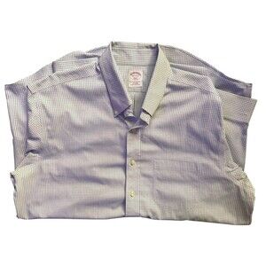 Brooks Brothers 346 Men’s 16.5-32 Button-Up Dress Shirt White XXL Cotton Formal